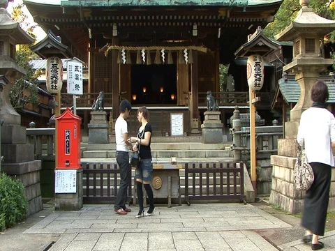 A  couple in a shrine Stock Footage 72124081