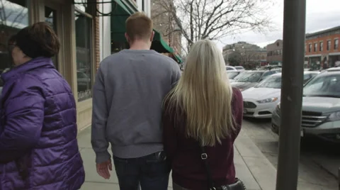 Couple on the sidewalk Stock Footage 50666966