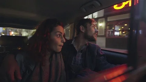 Couple sightseeing from inside of car Stock Footage 75169370