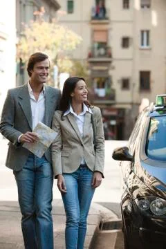Couple sightseeing together Stock Photos