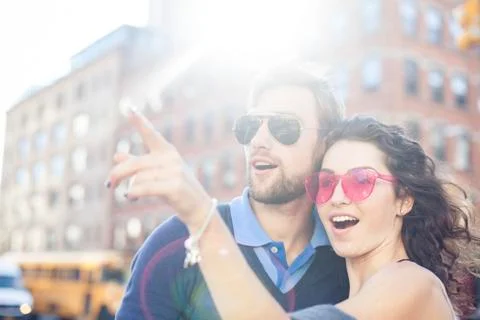 Couple sightseeing together Stock Photos
