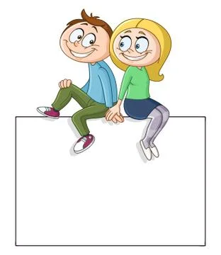 Couple on sign Illustrazione stock