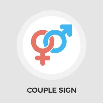 Couple sign Vector Flat Icon Stock Illustration