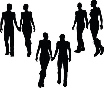 A couple silhouette Stock Illustration