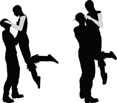 A couple silhouette Stock Illustration