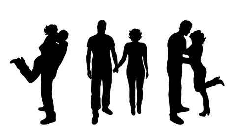 Couple silhouette Stock Illustration