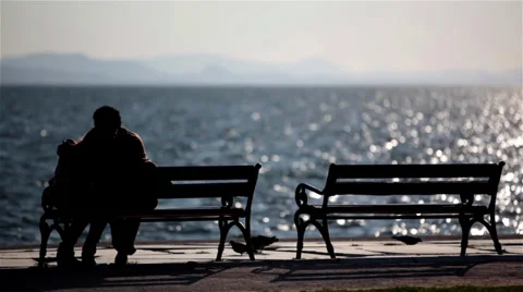Couple Silhouette In The Sunset Stock Footage 36479895