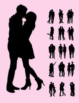 Couple Silhouettes Illustrazione stock