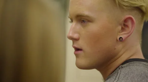 Couple sit on max train together Stock Footage 54262004