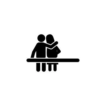 The couple is sitting on a bench icon. Element for mobile concept and web apps Ilustração Stock