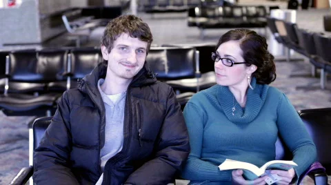 Couple sitting in Seating Area Video stock 634886