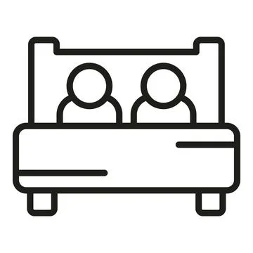Couple sleep problems icon outline vector. Stress disorder Stock Illustration