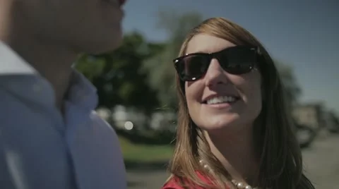 Couple smiling at each other (slow motion) Stock Footage 40273513