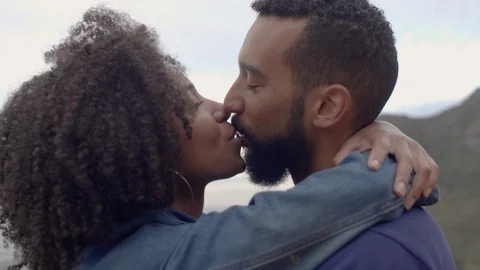 Couple smiling at each other while hugging Stock Footage 107373655