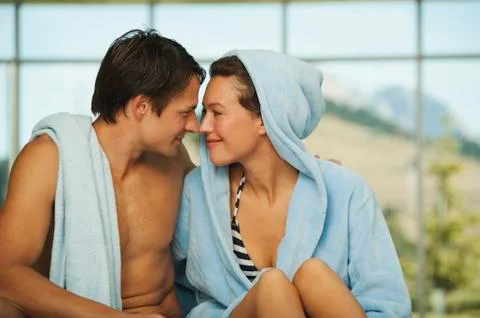 Couple smiling Stock Photos