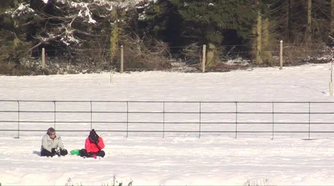 Couple in snow  Stock Footage 953171