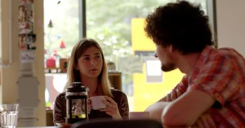 Couple solves relationship problems. Discuss feelings, concerns, perspectives. 写真素材
