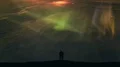 The couple standing on a background of starry sky with a northern light 4k or 4k+ Resolution