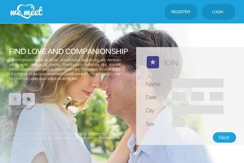 Couple is standing face to face in flat design green park with translucent Stock Illustration
