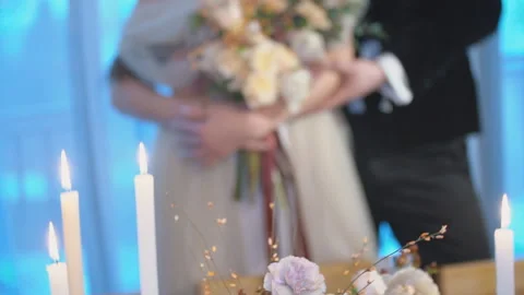 Couple standing near the window Stock Footage 147683270