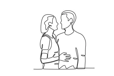 A couple stared at each other lovingly Stock Illustration