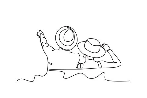 A couple on a staycation Stock Illustration