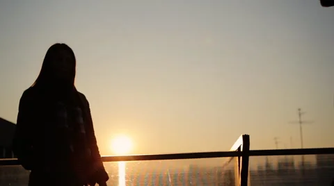Couple staying on the balcony and spending calm evening together Stock Footage 61844121
