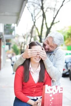 Couple in the street Stock Photos