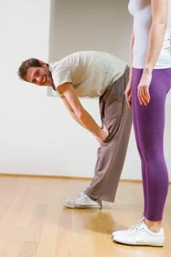 Couple stretching Stock Photos