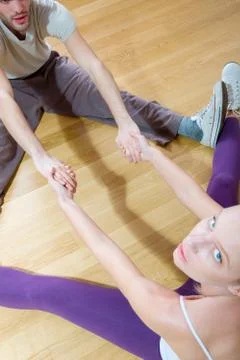 Couple stretching Stock Photos