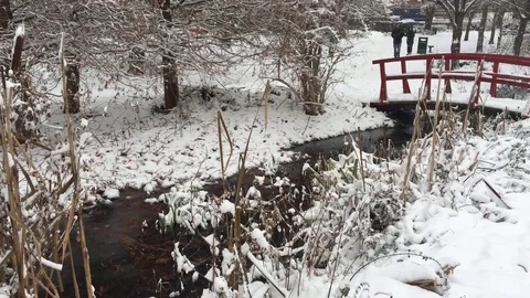 Couple strolling happily through the Snow having fun together 動画素材 84676688