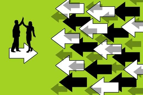 Couple success Stock Illustration