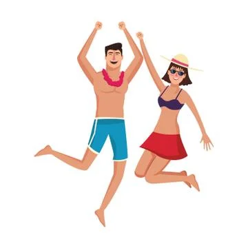Couple in summer Ilustración de archivo