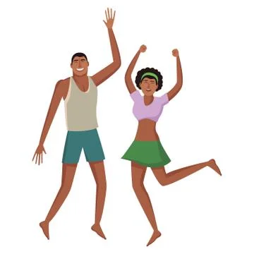 Couple in summer Ilustración de archivo