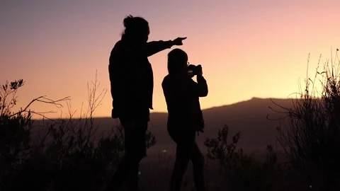 A couple at sunset in Cochabamba, Bolivia Stock Footage 200829546