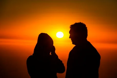 Couple sunset 스톡 사진