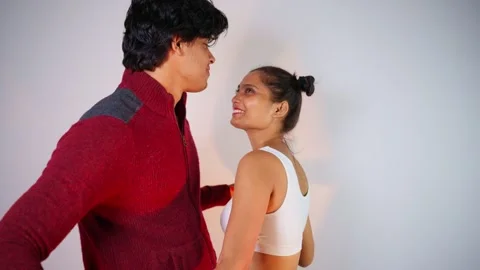 Couple sways closely sharing a warm weekend vibe Video stock 308615675