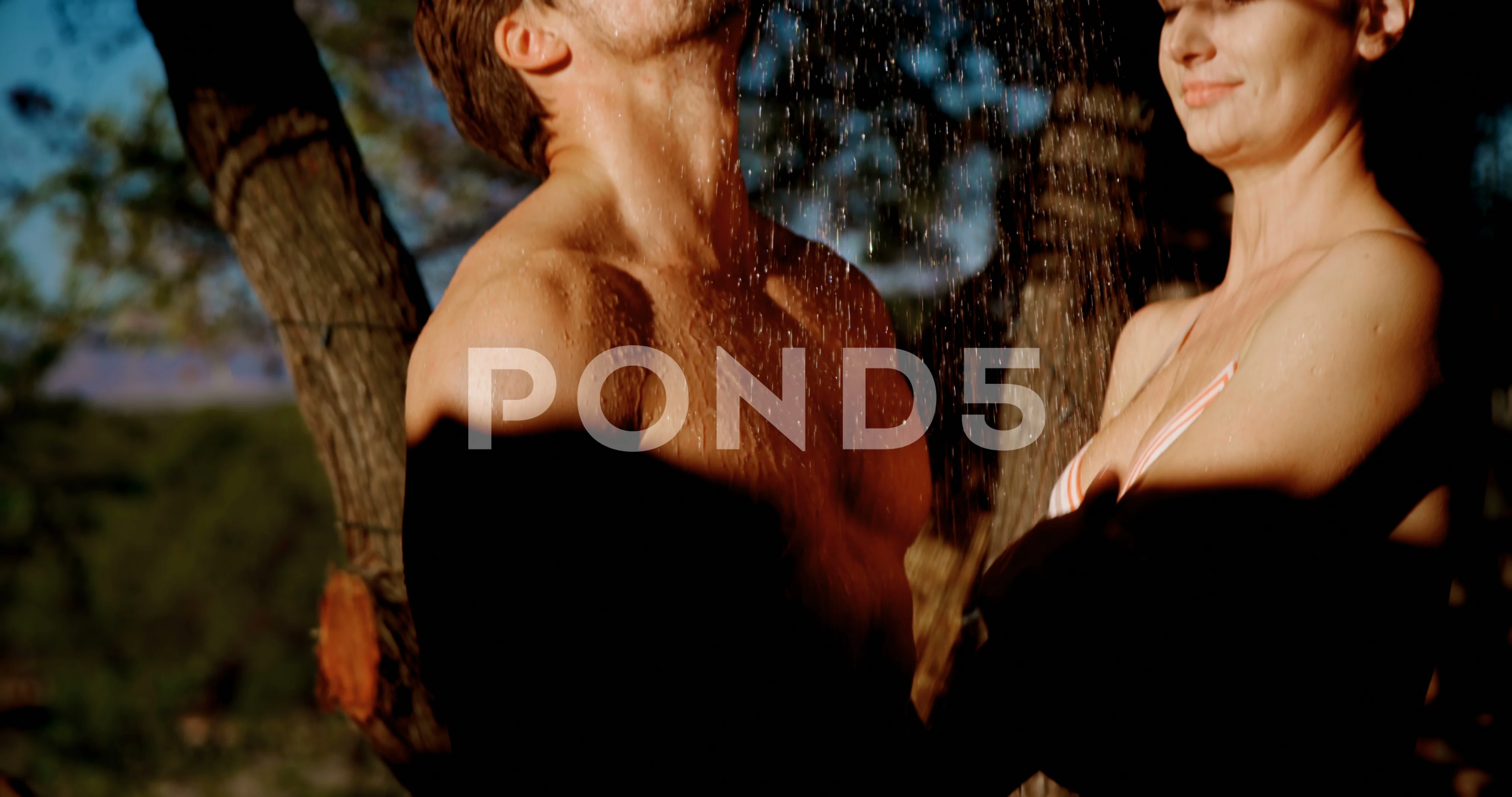 Couple taking bath in shower 4k | Stock Video | Pond5
