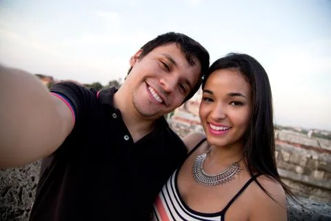 Couple taking a selfie Foto stock