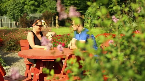 Couple talking about time Stock Footage 65810356