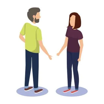 Couple talking avatars characters Stockillustratie