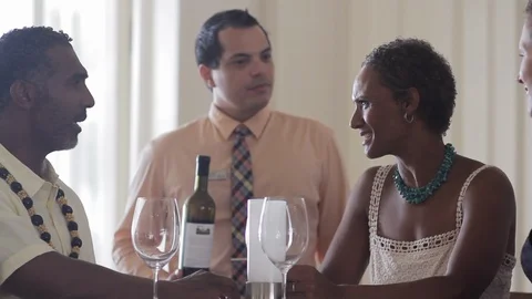 Couple talking over wine. Video stock 88371353