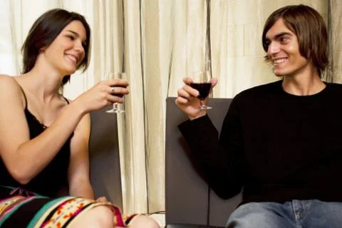 Couple toasting Stock Photos