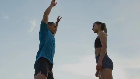 Couple training together Stock Footage 100032221