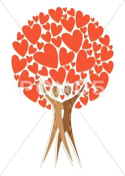 Couple tree of love Stock Illustration