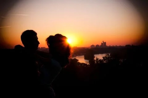 Couple twilight Stock Photos