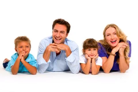 Couple with two children Stock Photos
