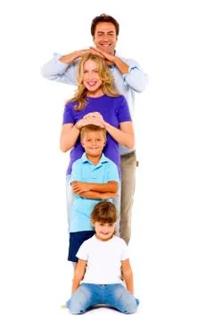 Couple with two children Stock Photos