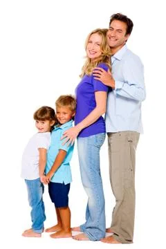 Couple with two children Stock Photos