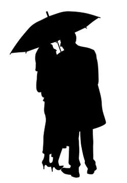 Couple under an umbrella Stock Illustration